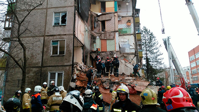Explosión de gas destruyó un edificio en Rusia