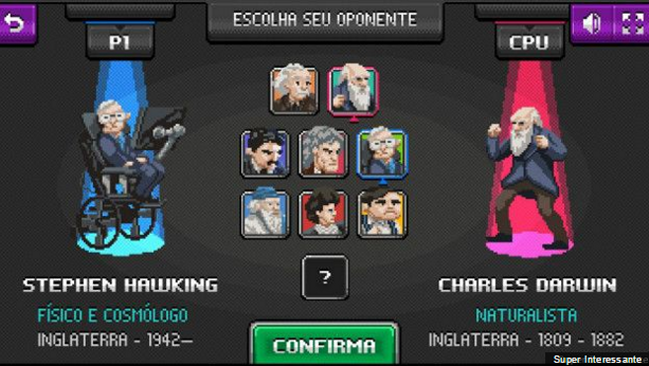 Videojuego brasileño hace pelear a Einstein, Darwin y Newton