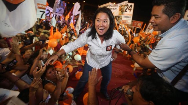 Keiko Fujimori logra 34% de intención de voto a una semana de las elecciones