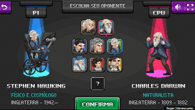Videojuego brasileño hace pelear a Einstein, Darwin y Newton