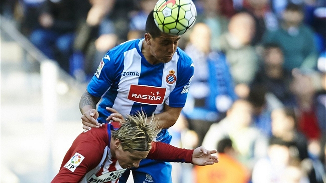 Enzo Roco participó en la derrota de Espanyol frente a Atlético de Madrid