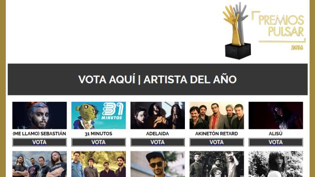 Premios Pulsar: Así puedes votar por el Artista del Año