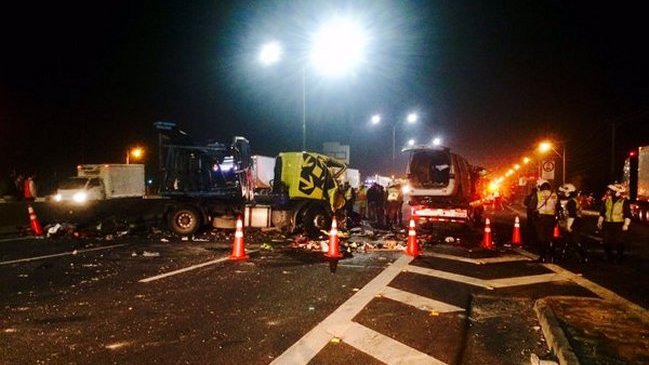 Accidente múltiple en la Ruta 5 Sur dejó una persona fallecida