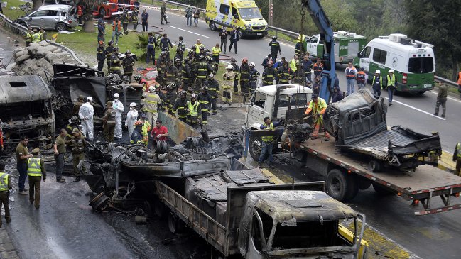 Al menos seis fallecidos dejó colisión múltiple en Ruta Las Palmas