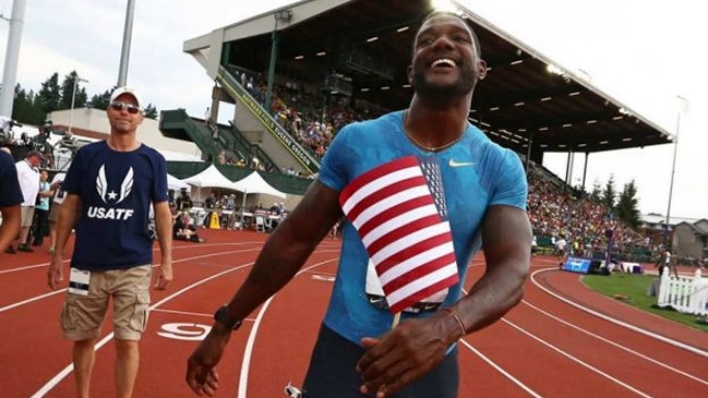 Justin Gatlin ganó los 100 metros planos en una nueva jornada de la Liga de Diamante