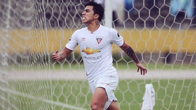 Edson Puch anotó en la victoria de LDU de Quito ante Aucas