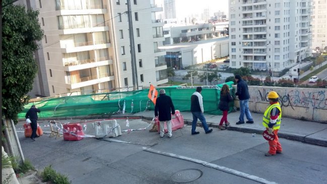 Lluvias provocaron socavón en Viña del Mar