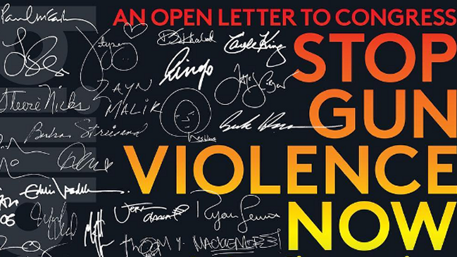 Íconos del mundo de la música se unen contra la violencia con armas en Estados Unidos