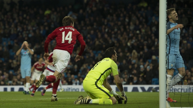 Middlesbrough rescató agónico empate ante Manchester City de Claudio Bravo