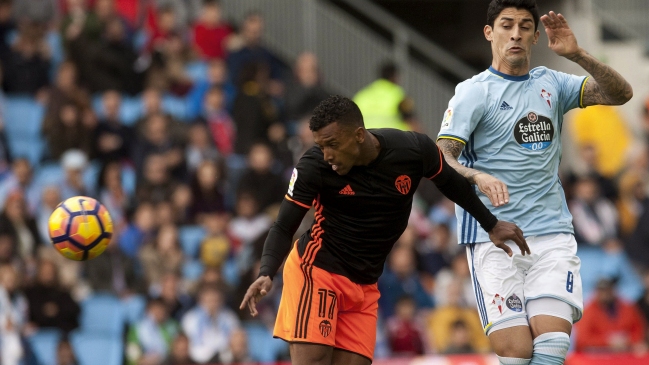 Hernández y Díaz participaron en la ajustada victoria de Celta sobre Valencia