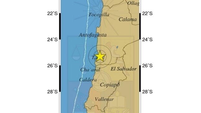Temblor sacudió a la Región de Antofagasta