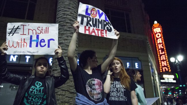 Nueva jornada de protestas contra elección de Trump en Estados Unidos