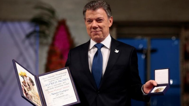 Juan Manuel Santos al recibir el Nobel de la Paz: 