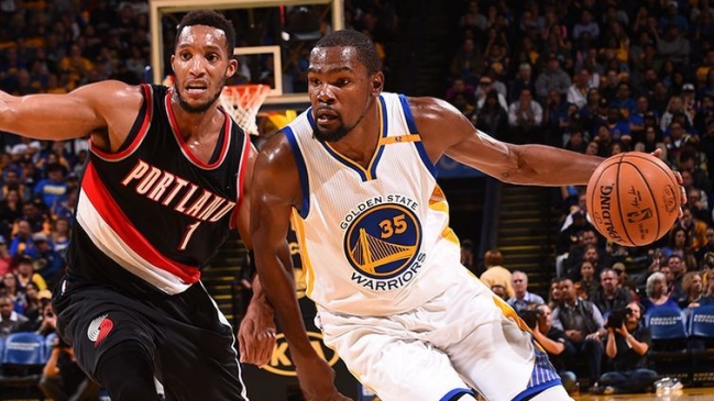 Kevin Durant guió sólido triunfo de Golden State Warriors sobre Portland Trail Blazers en la NBA
