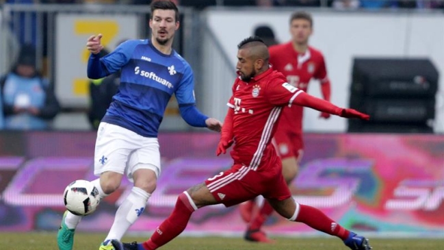 Bayern Munich de Arturo Vidal superó a Darmstadt y tomó el liderato de la Bundesliga