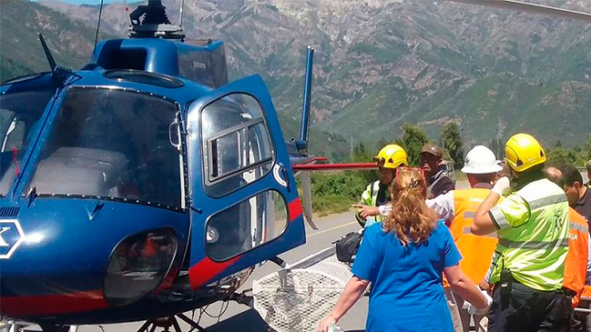 Helicóptero capotó en San Clemente: Piloto está grave
