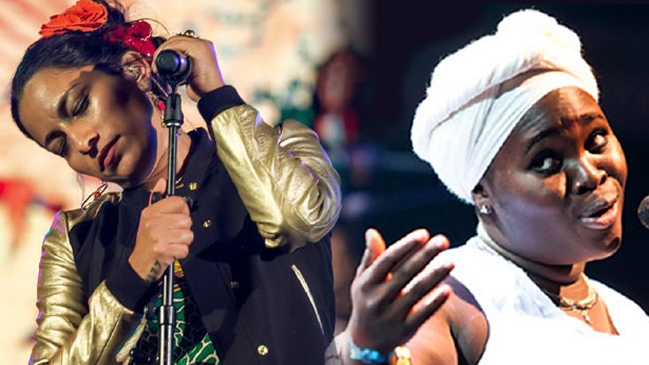 Ana Tijoux junto a Daymé Arocena en el Festival de Teatro de San Joaquín