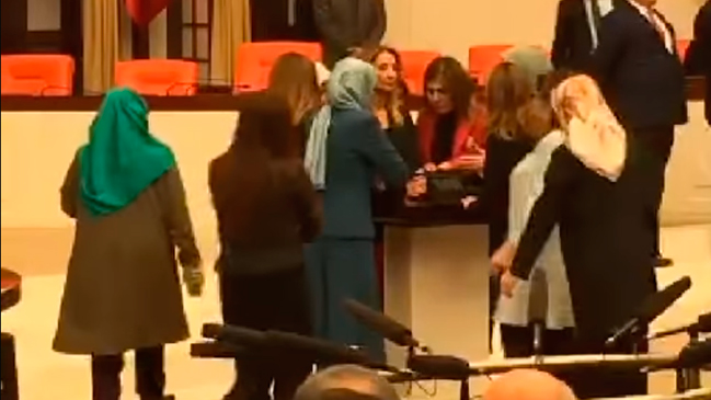 Otra pelea en el Parlamento turco: Diputadas se trenzaron a golpes