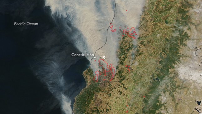 El avance de los incendios forestales en un sólo día en impresionantes imágenes de la NASA