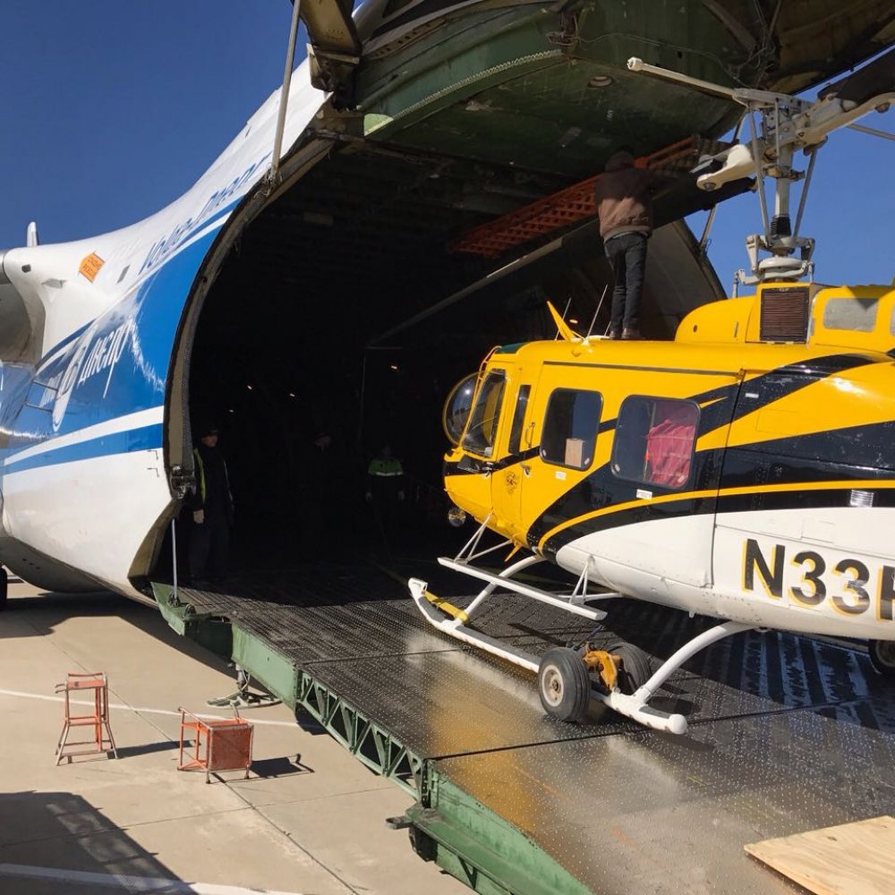Ya está en Chile el Antonov, avión que trae cuatro helicópteros para combatir los incendios