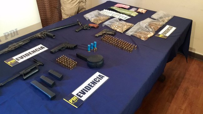 PDI detuvo a banda de narcotraficantes y decomisó armamento de alto calibre