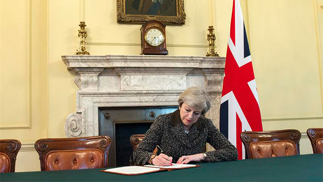 Brexit en marcha: UE recibió carta que activa salida del Reino Unido