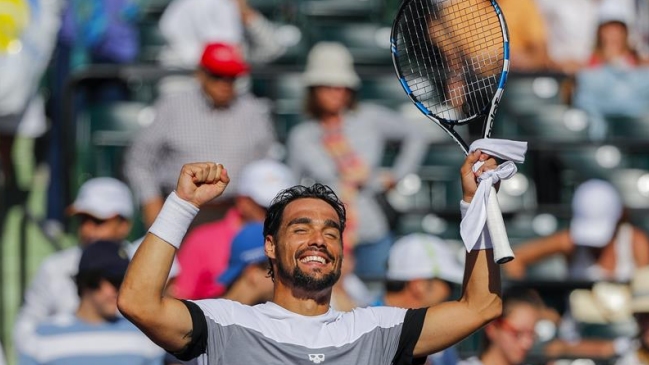Fabio Fognini sacó a Kei Nishikori del Masters 1.000 de Miami en cuartos de final