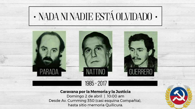 A 32 años del caso degollados, el Partido Comunista rinde homenaje a sus víctimas