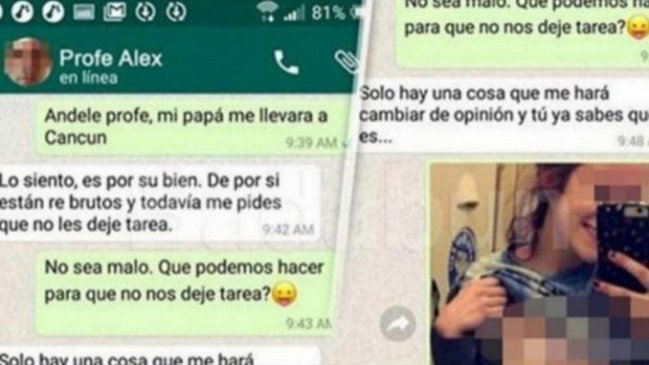 Profesor pedía fotos íntimas a alumnas adolescentes para eximirlas de las tareas
