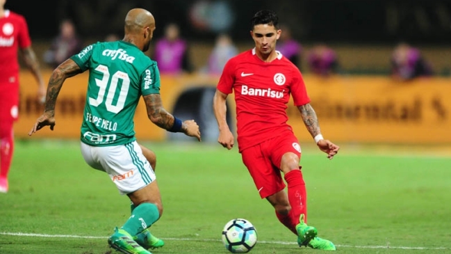 Palmeiras eliminó a Internacional de Felipe Gutiérrez en la Copa Brasil