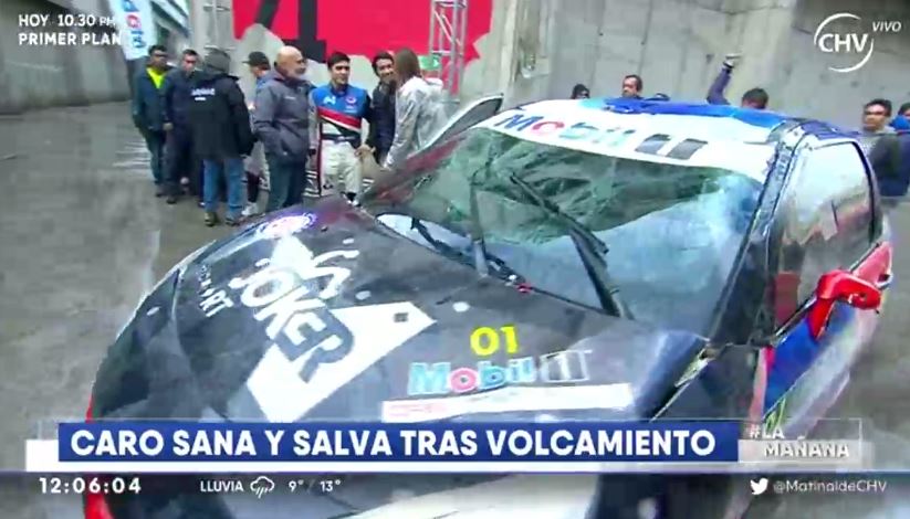 Carolina de Moras sufrió un violento accidente automovilístico en vivo