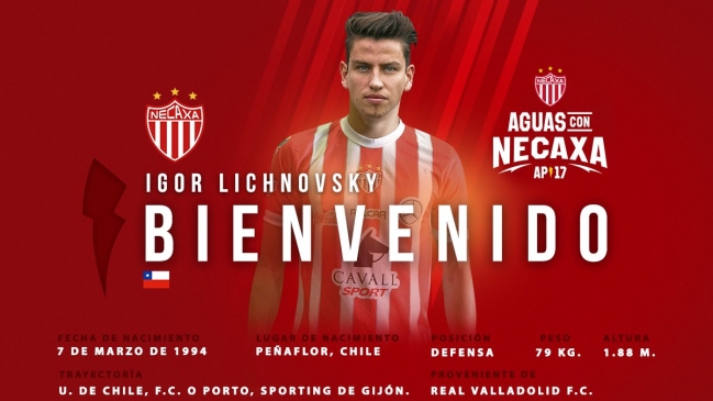 Necaxa informó contratación del zaguero Igor Lichnovsky