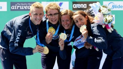  Francia ganó el relevo mixto de 5K en aguas abiertas  