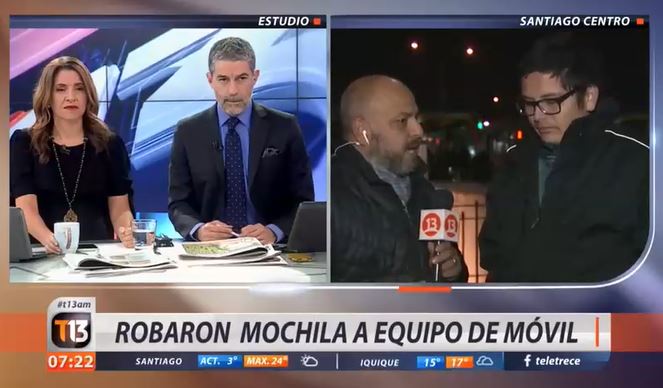 Equipo de Canal 13 sufrió robo mientras hacía un móvil sobre delincuencia