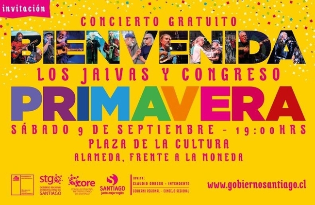 Los Jaivas y Congreso se presentarán en un evento gratuito en Santiago