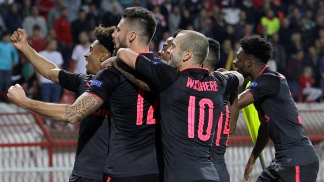 Arsenal venció con lo justo a Estrella Roja en la Europa League sin Alexis Sánchez