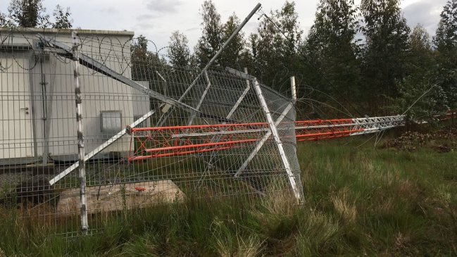 Sujetos dañaron antenas de telecomunicaciones en La Araucanía