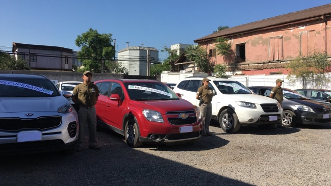 Carabineros recuperó 17 vehículos robados avaluados en 100 millones de pesos