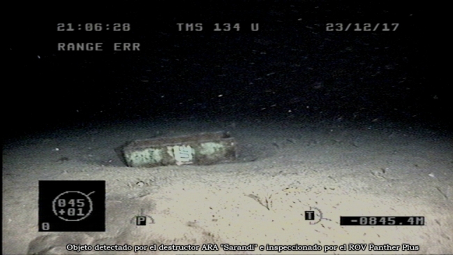 Armada argentina descartó que objeto detectado a 845 metros sea el submarino