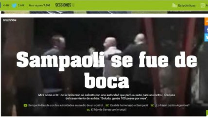   Prensa argentina habló de un Sampaoli que se fue de boca en insólita discusión con policía 