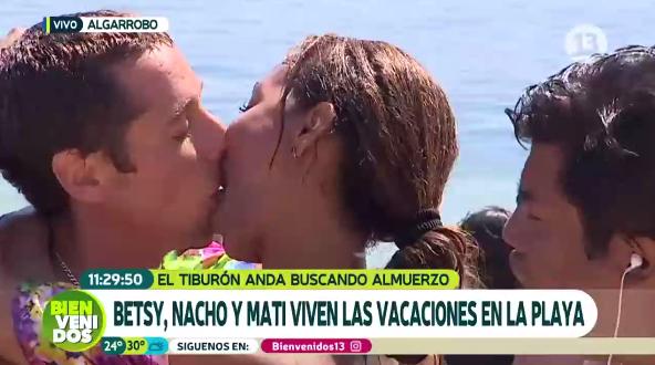 Los apasionados besos de Betsy Camino y Matías Vega en 