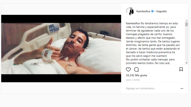 Eduardo Fuentes agredeció las muestras de apoyo tras operación