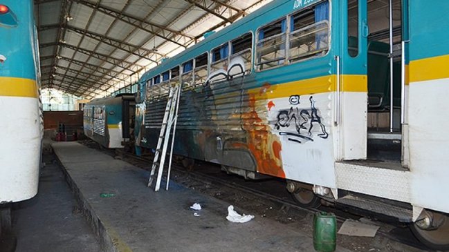 Desconocidos rayan vagones del último ramal del país