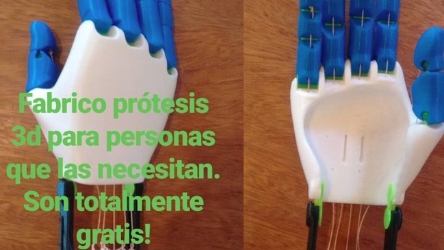Joven ofrece prótesis 3D gratis para quienes las necesiten