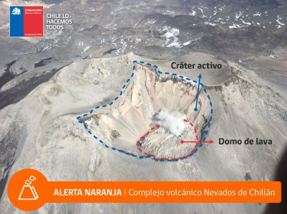 Sernageomin subió a alerta naranja el Nevados de Chillán por aumento de sismicidad