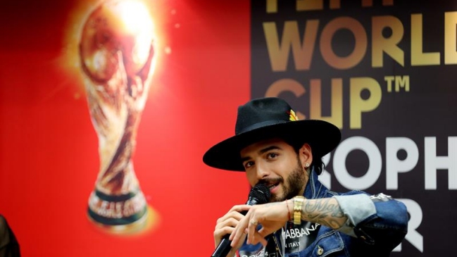 Maluma despidió la gira del trofeo de la Copa del Mundo en Colombia