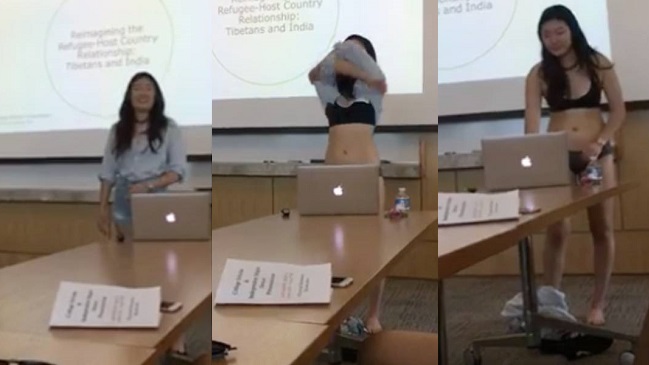 Mujer se quitó la ropa durante defensa de su tesis para protestar contra profesora