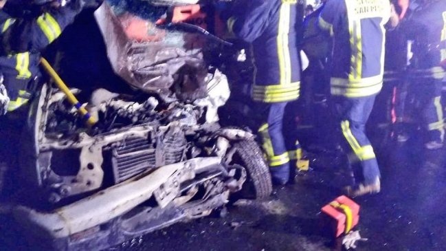 Colisión múltiple en la Ruta de la Madera dejó cuatro personas lesionadas