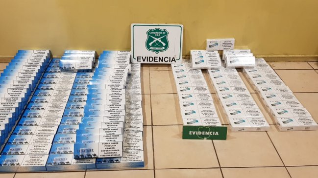 San Vicente: Carabineros detuvo a dos sujetos por contrabando de cigarrillos