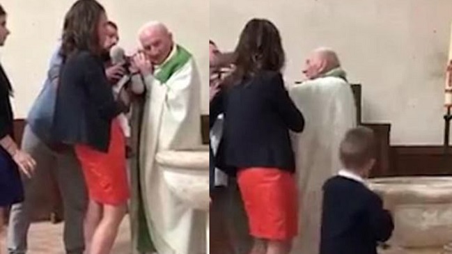 Habló cura que abofeteó a guagua en un bautizo: 